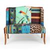 Vesta Bird Collage Print Settee, Multicolor