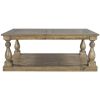 Rustic Floor Shelf Coffee Table with Storage,Solid Pine Wood (As same As WF287269AAD)