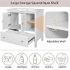 30" Bathroom Vanity Base Only, Solid Wood Frame, Bathroom Storage Cabinet with Doors and Drawers, White