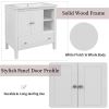 30" Bathroom Vanity Base Only, Solid Wood Frame, Bathroom Storage Cabinet with Doors and Drawers, White