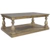 Rustic Floor Shelf Coffee Table with Storage,Solid Pine Wood (As same As WF287269AAD)